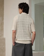 ZHABUXIAO Lyocell Hemp Breathable Textured Knit Cardigan Shirt Apricot