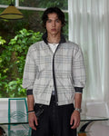 ZHABUXIAO 2-in-1 Plaid Lightweight Contrast Casual Jacket Blue Plaid
