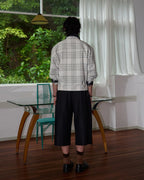ZHABUXIAO 2-in-1 Plaid Lightweight Contrast Casual Jacket Blue Plaid