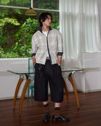 ZHABUXIAO 2-in-1 Plaid Lightweight Contrast Casual Jacket Blue Plaid