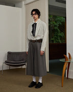 ZHABUXIAO Plaid Lyocell Linen Hidden Placket Long Sleeve Shirt Black and White Plaid