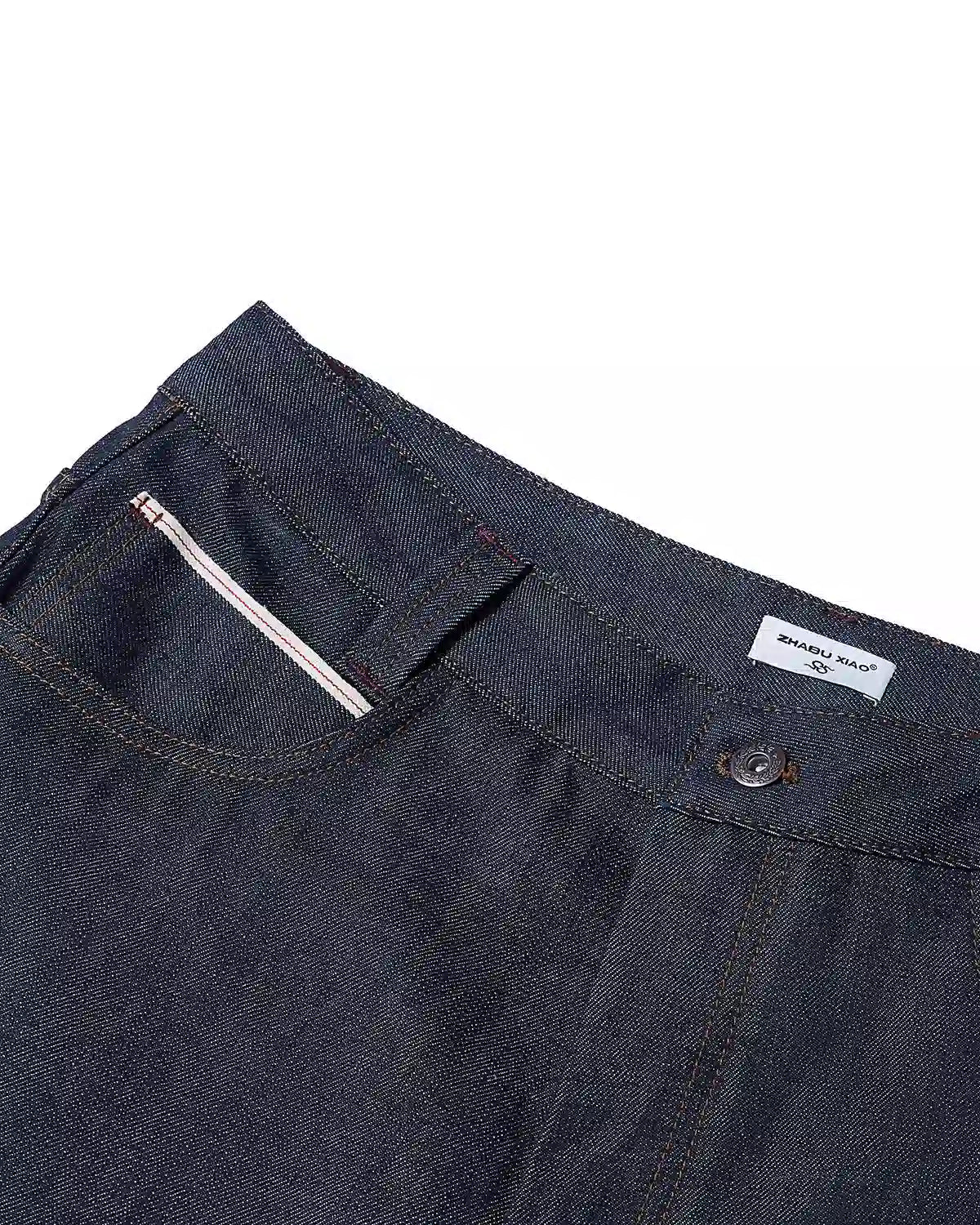 ZHABUXIAO Red Pegasus Embroidered Loose Curved Denim Jeans Blue