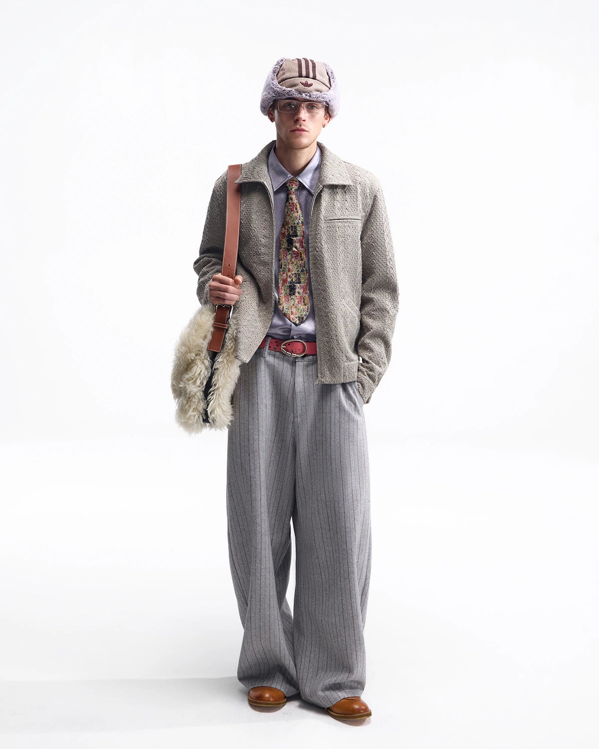 ZHABUXIAO Woven Texture Metal Buckle Adjust Tencel Jacket Sage Green