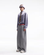 ZHABUXIAO Elegant Crinkled Acetate Satin Long Sleeve Shirt Dusty Purple
