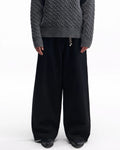 ZHABUXIAO Selvedge Red Line Double Pocket Curved Wide Jeans Black