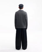 ZHABUXIAO Selvedge Red Line Double Pocket Curved Wide Jeans Black