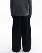 ZHABUXIAO Selvedge Red Line Double Pocket Curved Wide Jeans Black