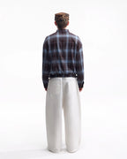 ZHABUXIAO Twill Cotton Double Pocket Cargo Curved Wide Jeans White