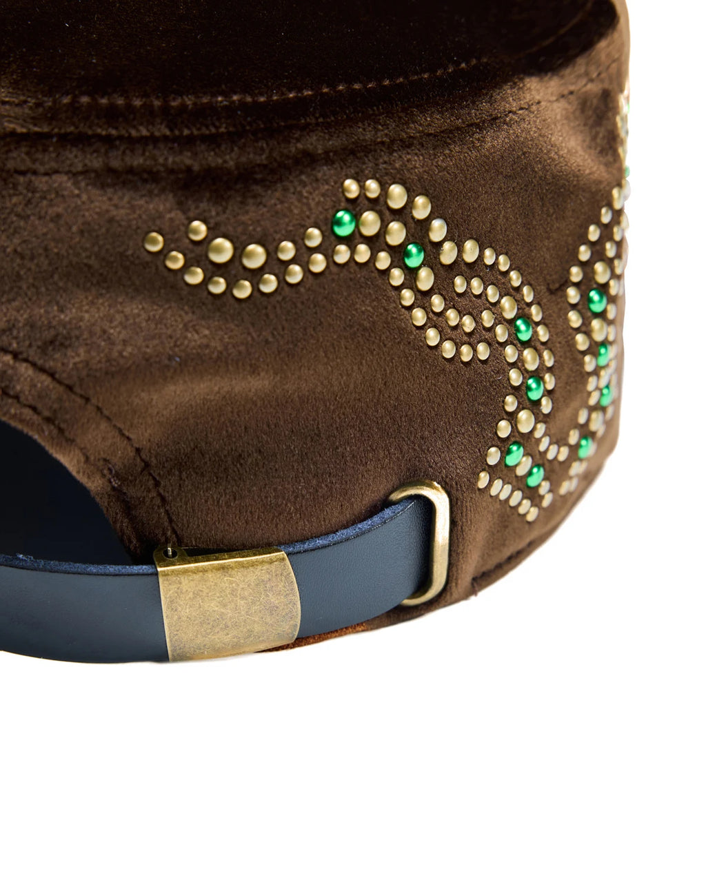 ZHABUXIAO Vintage Equestrian Crown Rhinestone Flat Cap Burgundy and Brown