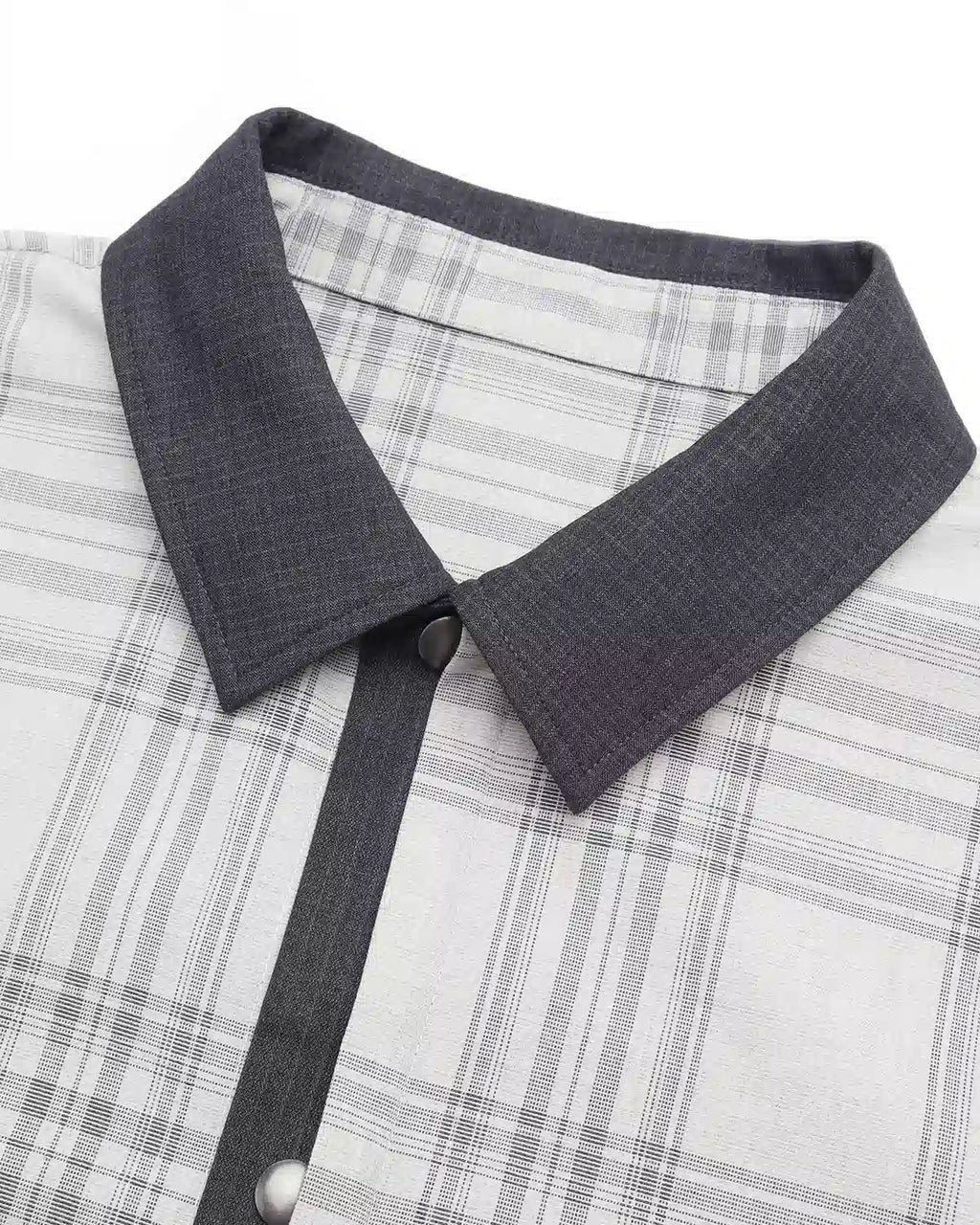 ZHABUXIAO 2-in-1 Plaid Lightweight Contrast Casual Jacket Blue Plaid