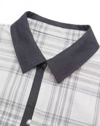 ZHABUXIAO 2-in-1 Plaid Lightweight Contrast Casual Jacket Blue Plaid