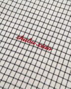 ZHABUXIAO Plaid Lyocell Linen Hidden Placket Long Sleeve Shirt Black and White Plaid