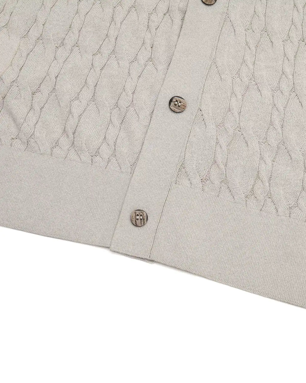 ZHABUXIAO Lyocell Hemp Breathable Textured Knit Cardigan Shirt Apricot