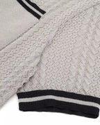 ZHABUXIAO Breathable Textured Linen O-Neck Casual Knit T-Shirt Gray White