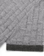 ZHABUXIAO Alpaca Mohair Henley Knit Short Sleeve Polo Shirt Gray
