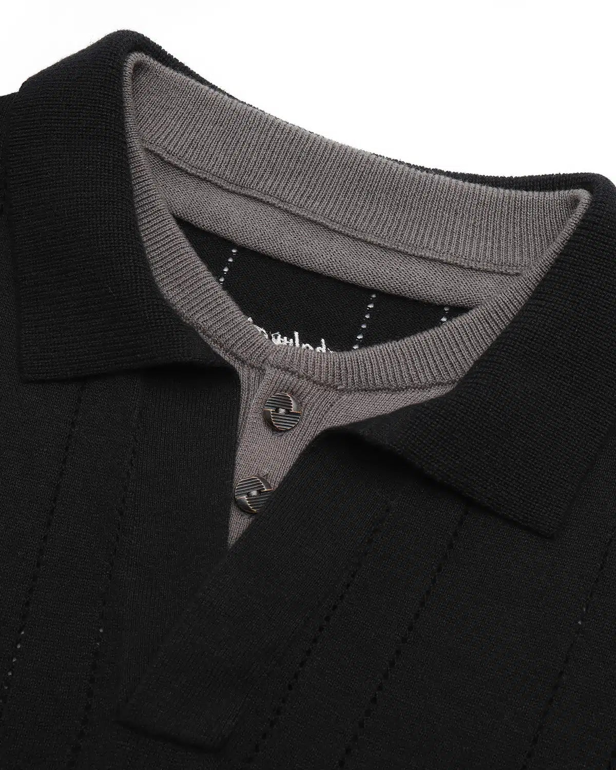 ZHABUXIAO 2-in-1 Striped Mesh Hemp Cotton Breathable Polo Shirt Black & Gray White