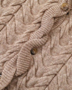ZHABUXIAO Cable Knit Lambswool Hooded Soft Cardigan Sweater Gray & Khaki