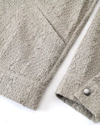 ZHABUXIAO Woven Texture Metal Buckle Adjust Tencel Jacket Sage Green