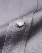 ZHABUXIAO Elegant Crinkled Acetate Satin Long Sleeve Shirt Dusty Purple