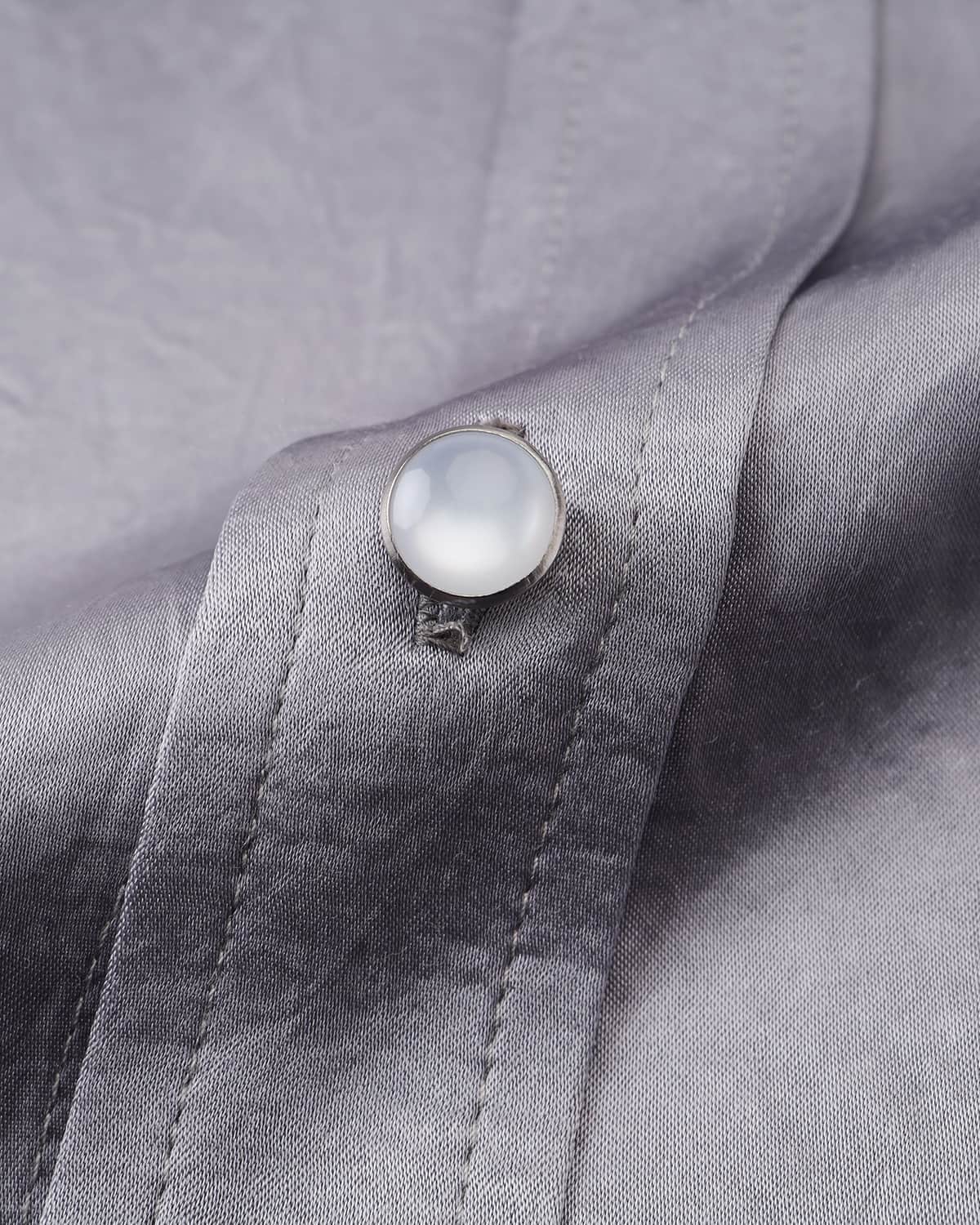 ZHABUXIAO Elegant Crinkled Acetate Satin Long Sleeve Shirt Dusty Purple