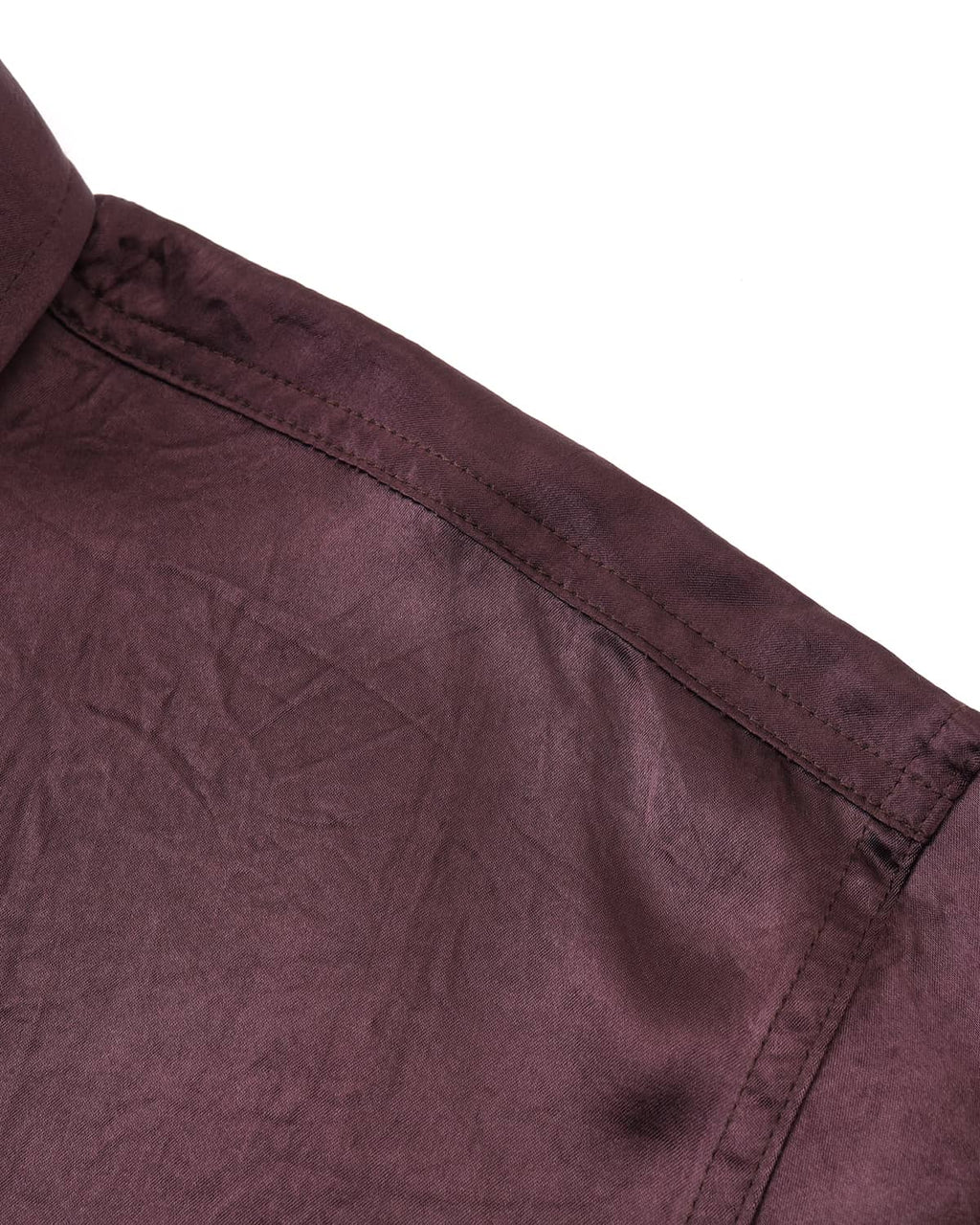 ZHABUXIAO Elegant Crinkled Acetate Satin Long Sleeve Shirt Dark Purple