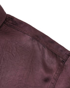 ZHABUXIAO Elegant Crinkled Acetate Satin Long Sleeve Shirt Dark Purple