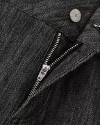 ZHABUXIAO Double Waist Multi Pocket Tough Wide Denim Jeans Black