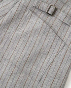 ZHABUXIAO Striped Woolen Satin Lined Curved Wide Trousers Gray