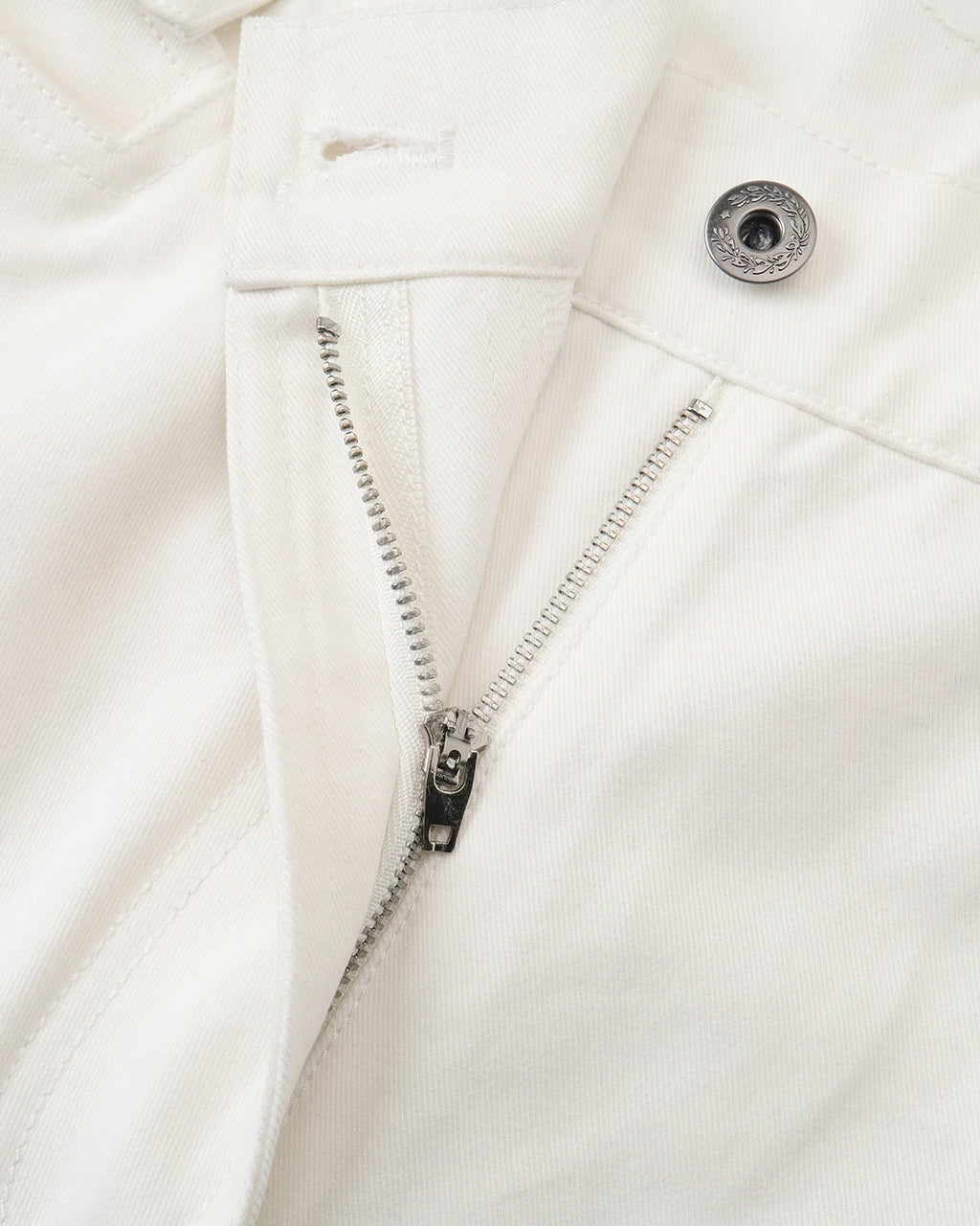 ZHABUXIAO Twill Cotton Double Pocket Cargo Curved Wide Jeans White