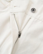 ZHABUXIAO Twill Cotton Double Pocket Cargo Curved Wide Jeans White