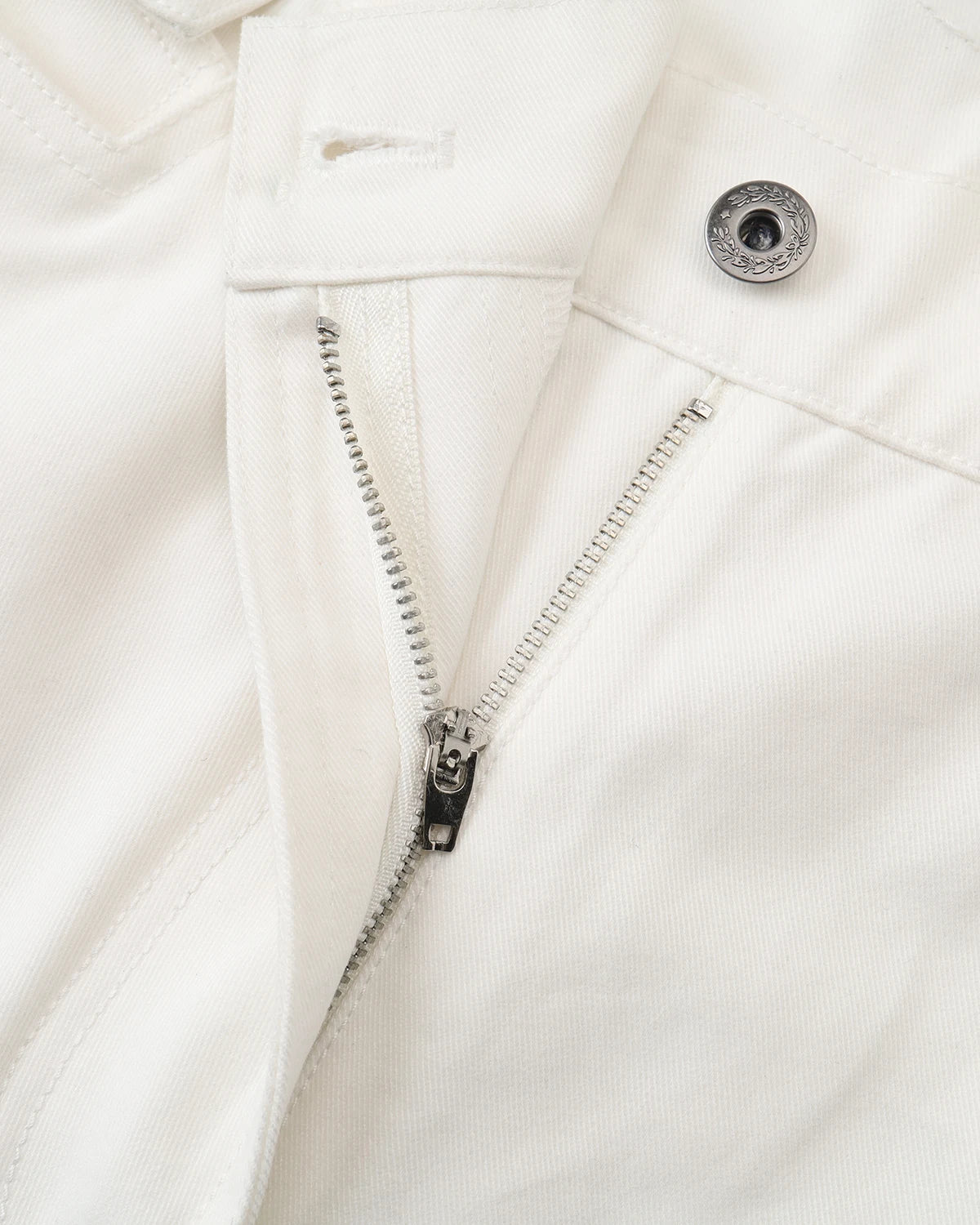ZHABUXIAO Twill Cotton Double Pocket Cargo Curved Wide Jeans White