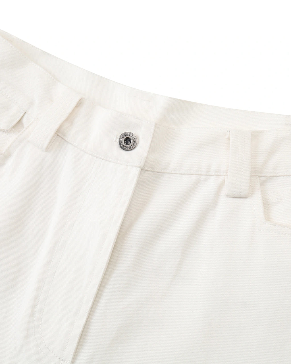ZHABUXIAO Twill Cotton Double Pocket Cargo Curved Wide Jeans White