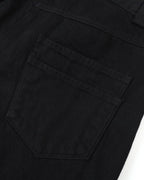 ZHABUXIAO Selvedge Red Line Double Pocket Curved Wide Jeans Black