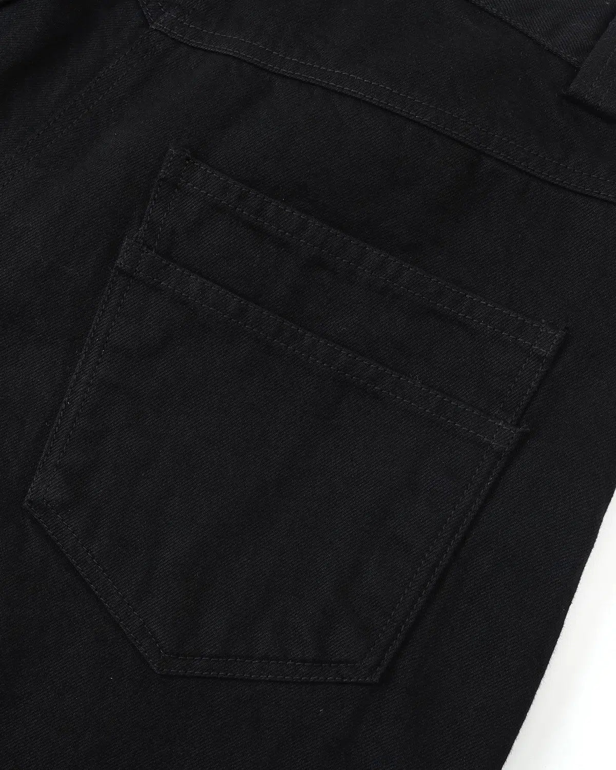 ZHABUXIAO Selvedge Red Line Double Pocket Curved Wide Jeans Black