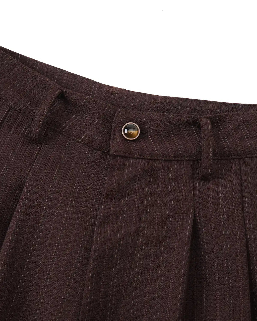 ZHABUXIAO Fine Striped Soft Smooth Straight Leg Trousers Burgundy