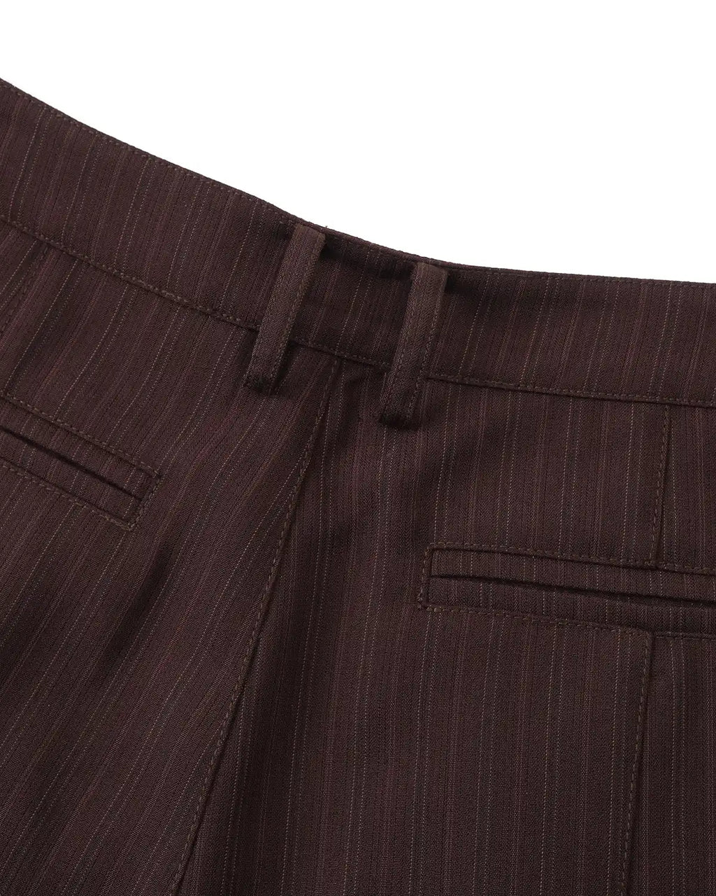 ZHABUXIAO Fine Striped Soft Smooth Straight Leg Trousers Burgundy