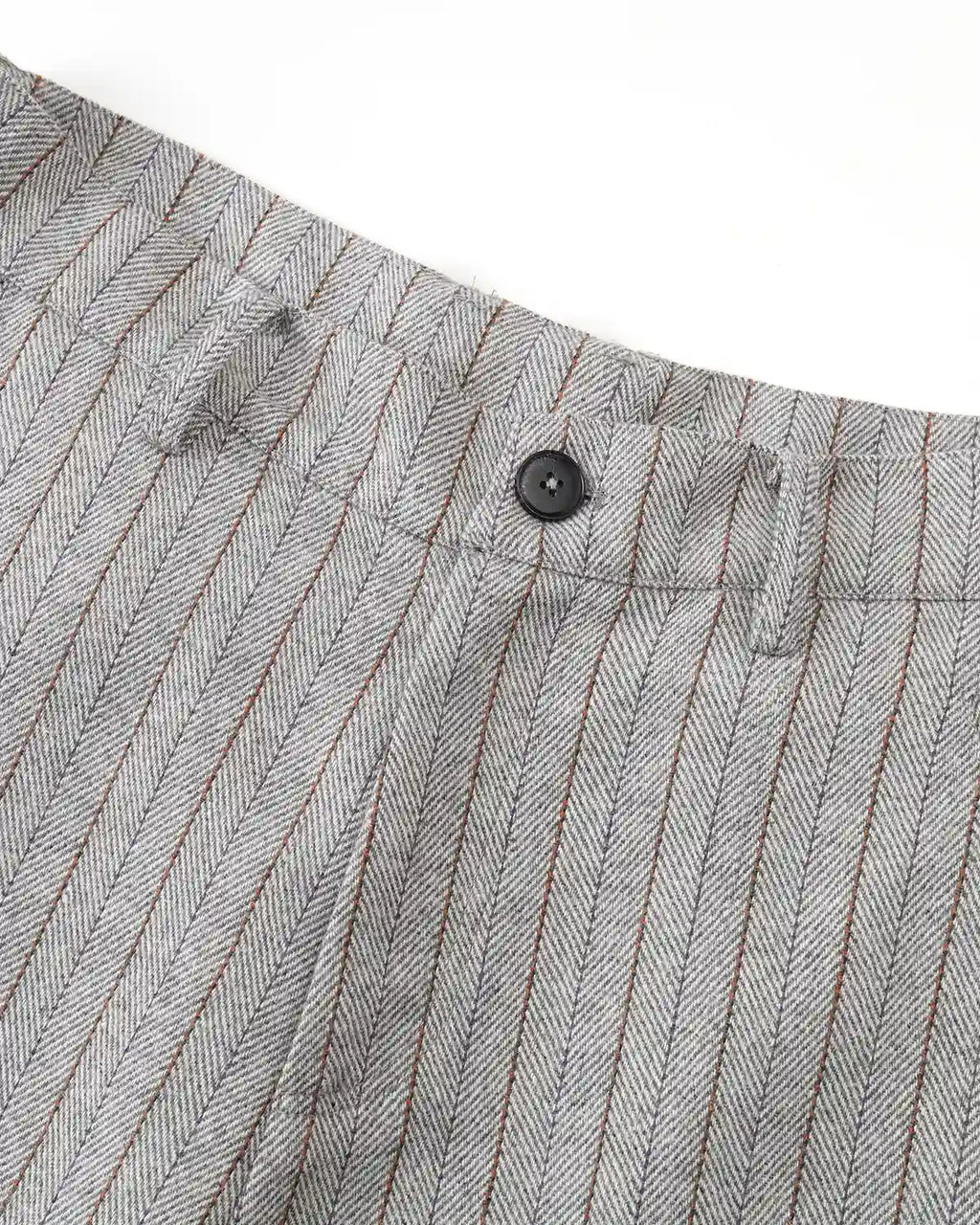 ZHABUXIAO Striped Woolen Satin Lined Curved Wide Trousers Gray