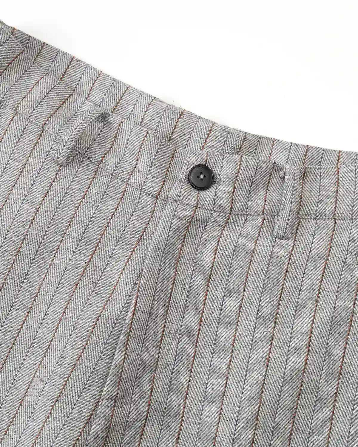 ZHABUXIAO Striped Woolen Satin Lined Curved Wide Trousers Gray