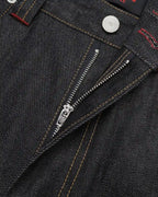 ZHABUXIAO Deconstructed Selvedge Wide Straight Casual Jeans Black