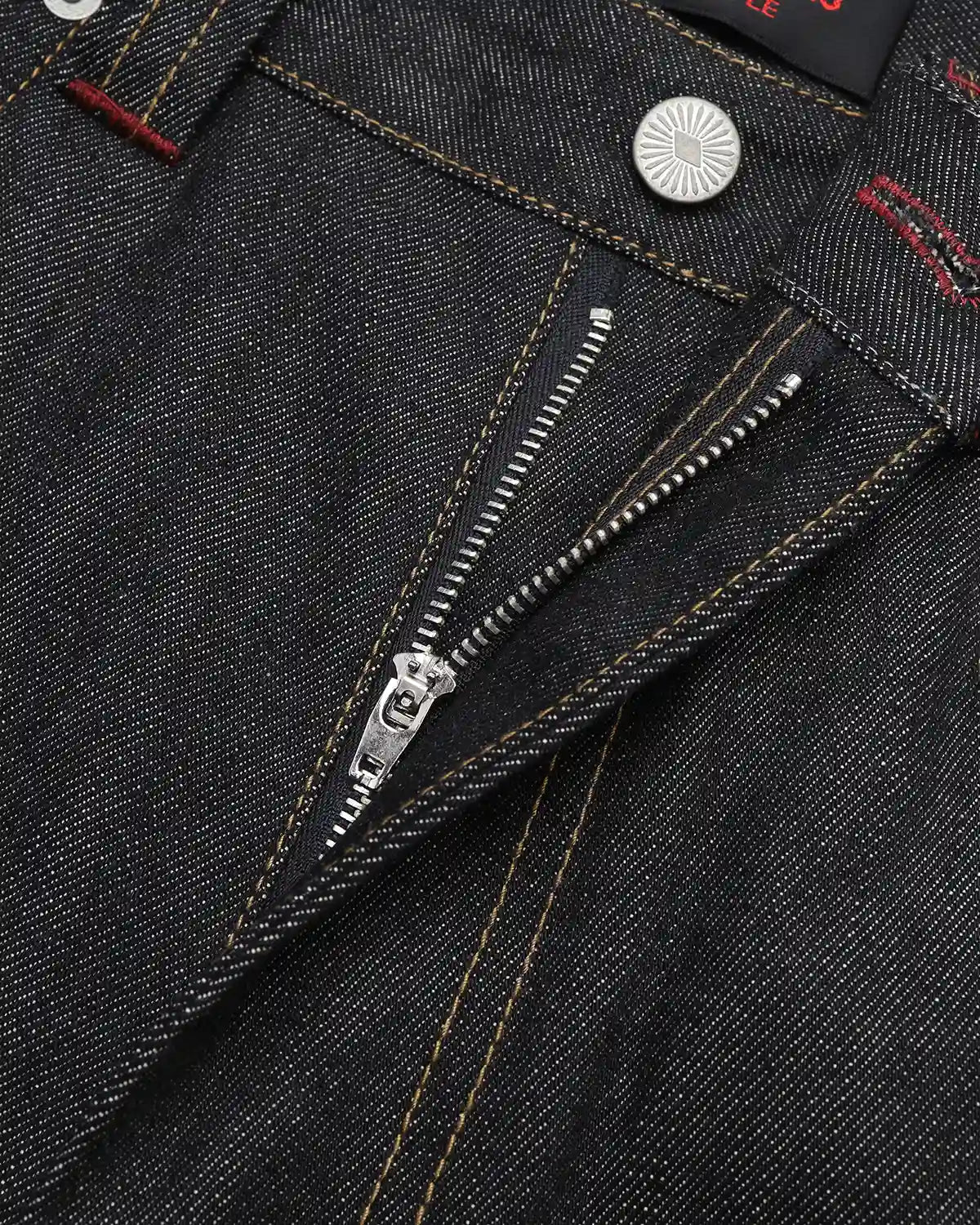 ZHABUXIAO Deconstructed Selvedge Wide Straight Casual Jeans Black