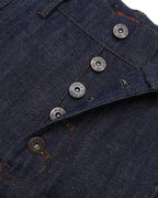 ZHABUXIAO Pleated Wool Blend Straight Leg Raw Denim Jeans YKK Blue