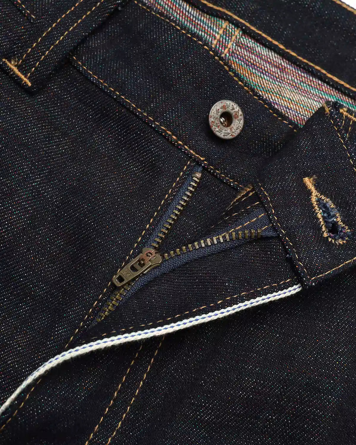 ZHABUXIAO Selvedge Straight Leg Retro Denim Jeans YKK Zipper Black