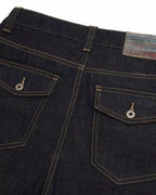 ZHABUXIAO Selvedge Straight Leg Retro Denim Jeans YKK Zipper Black