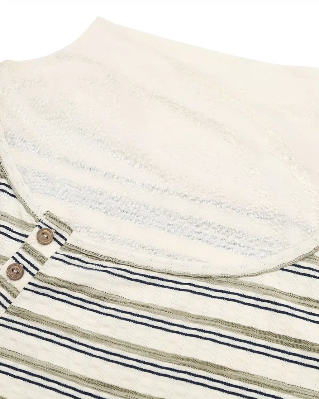 ZHABUXIAO Deconstructed Striped Lyocell Linen Knit T-Shirt Light Green