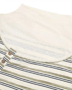 ZHABUXIAO Deconstructed Striped Lyocell Linen Knit T-Shirt Light Green