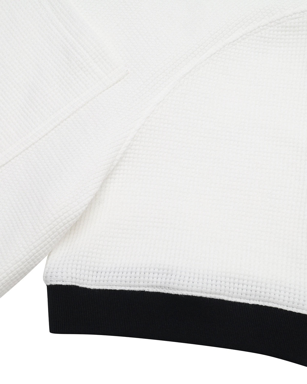 ZHABUXIAO Waffle Knit Contrast Colorblock Casual Polo Shirt White
