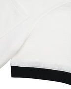 ZHABUXIAO Waffle Knit Contrast Colorblock Casual Polo Shirt White