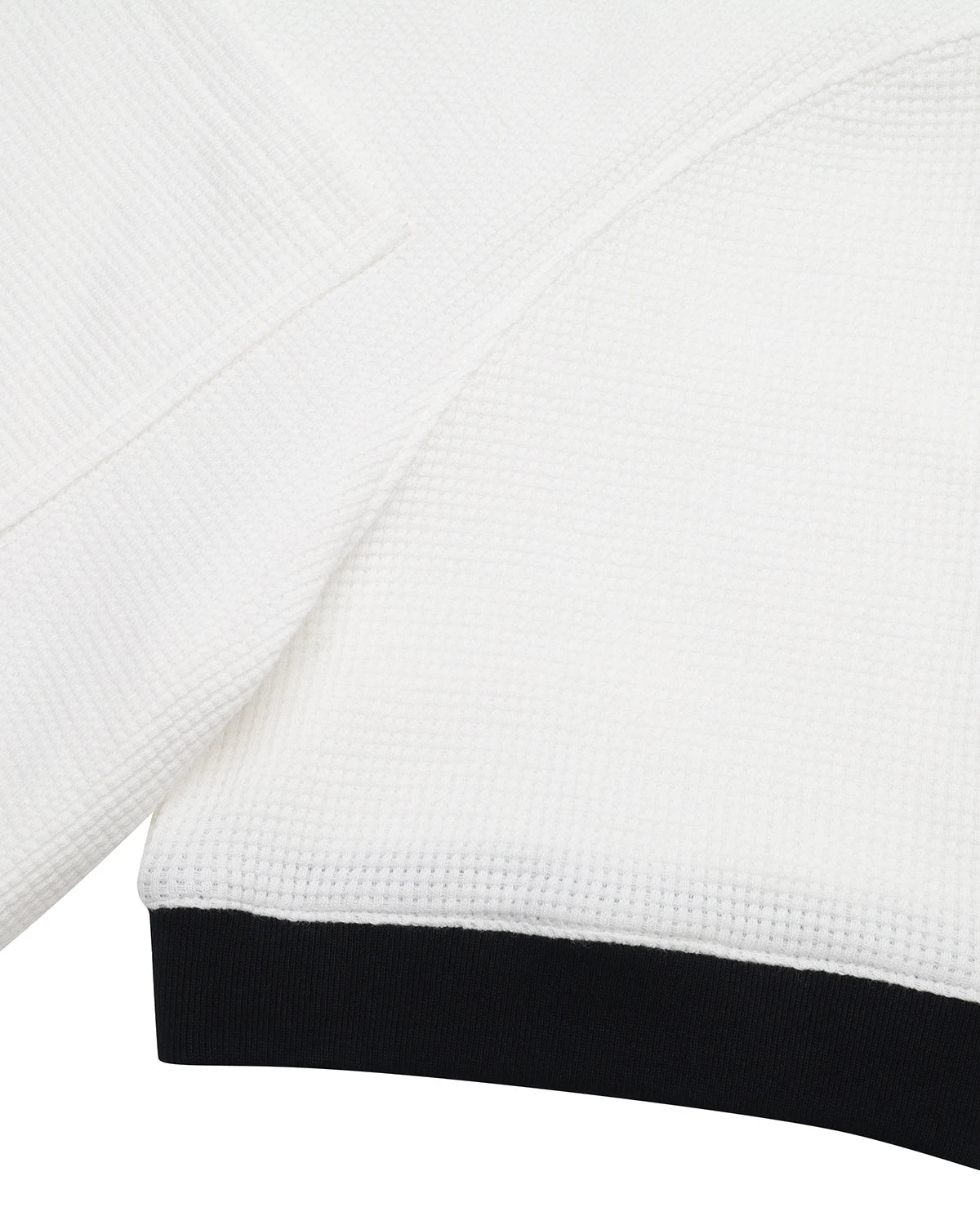 ZHABUXIAO Waffle Knit Contrast Colorblock Casual Polo Shirt White