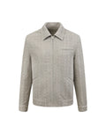 ZHABUXIAO Woven Texture Metal Buckle Adjust Tencel Jacket Sage Green
