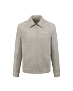 ZHABUXIAO Woven Texture Metal Buckle Adjust Tencel Jacket Sage Green